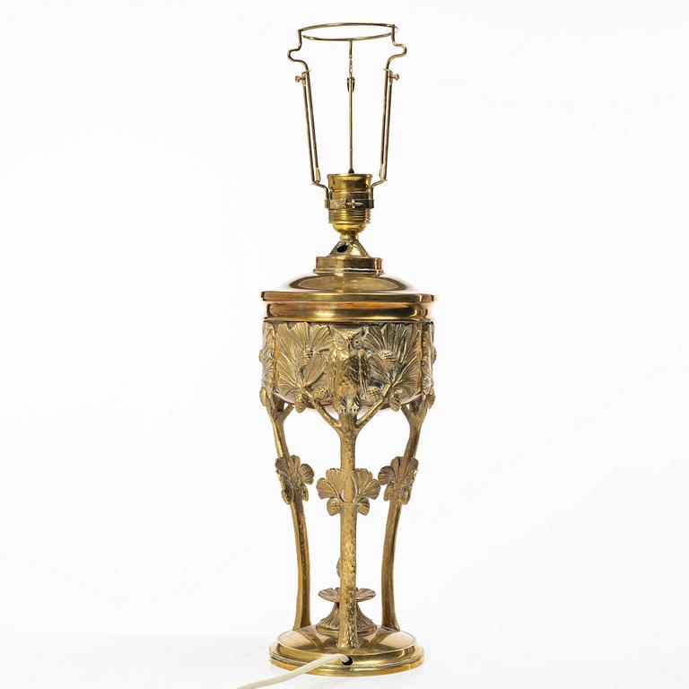 Table lamp, Jugend, Skultuna, around the year 1900.