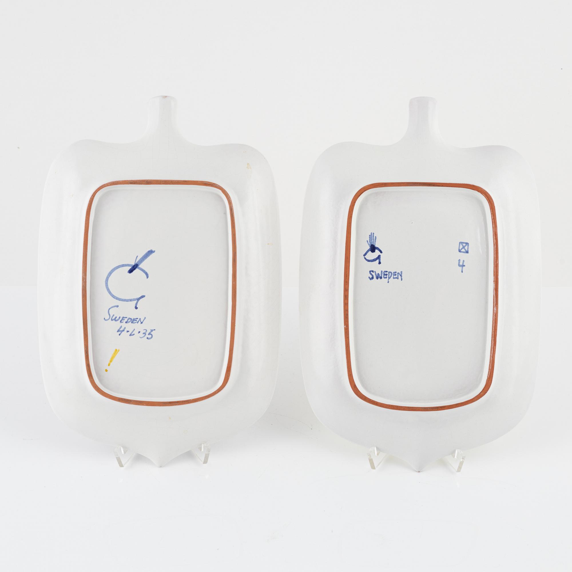 Stig Lindberg, fat, 2 st, Gustavsbergs studio.