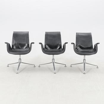 Preben Fabricius & Jörgen Kastholm. 2+1 "Tulip" armchairs, Knoll International.