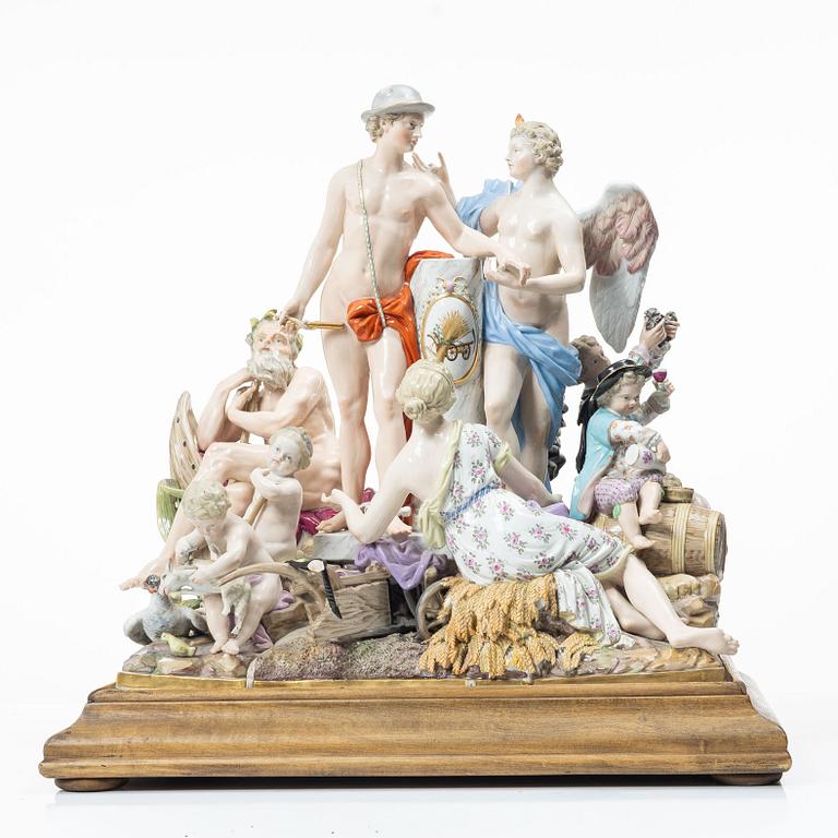 Meissen, Figurgrupp, porslin, "Allegorie der Handel", 1800-tal.