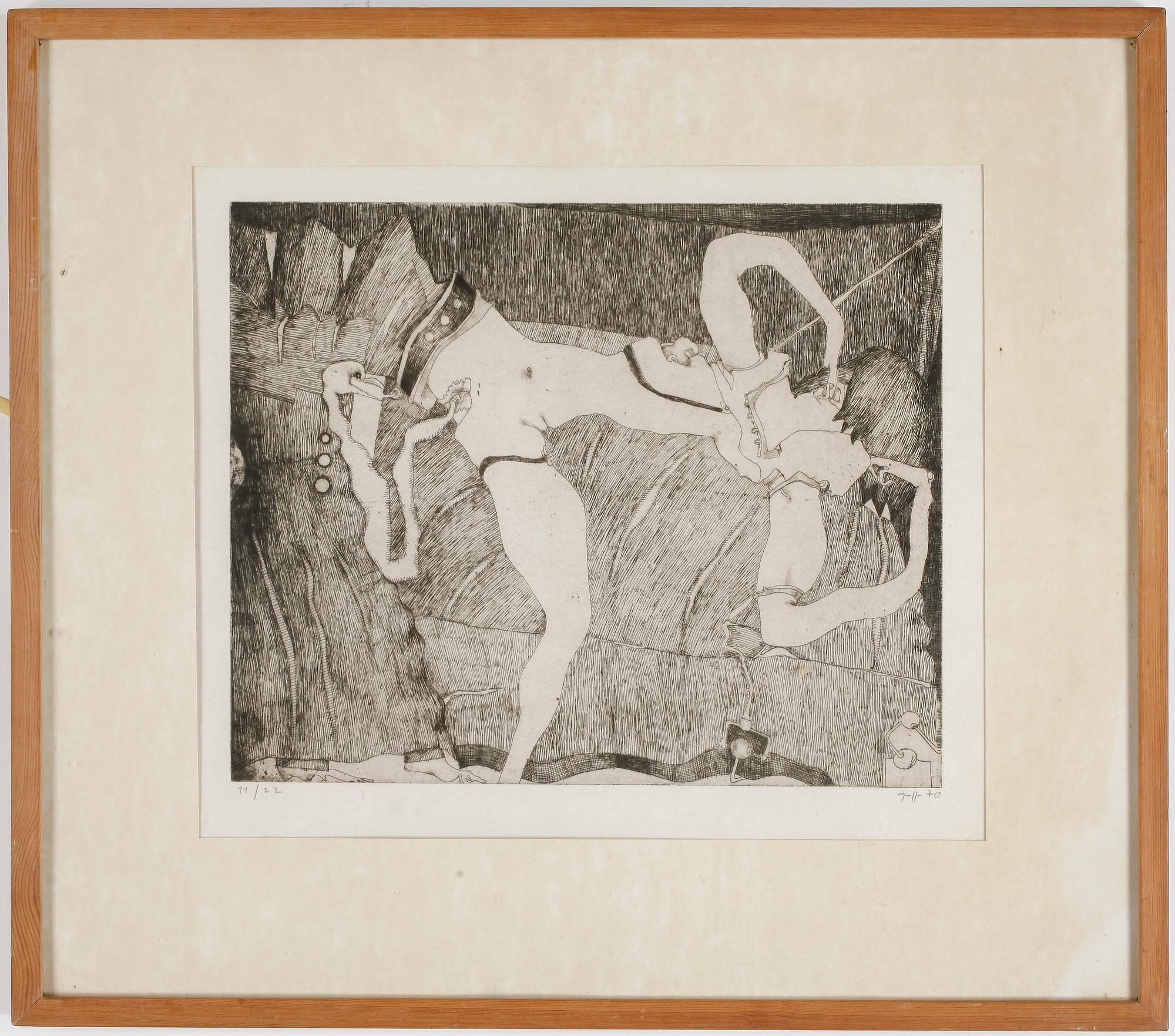 HORST JANSSEN, etsning, signerad, numrerad 11/22, 1900-talets andra hälft.