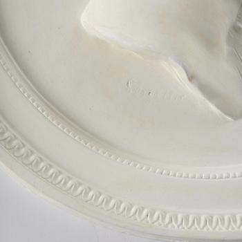 A gesso portrait medallion after J. T Sergel (1740-1814), first part 18th century.