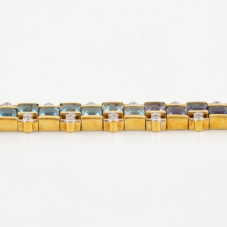 An H. Stern bracelet 18K gold with coloured gemstones and round brilliant-cut diamonds.