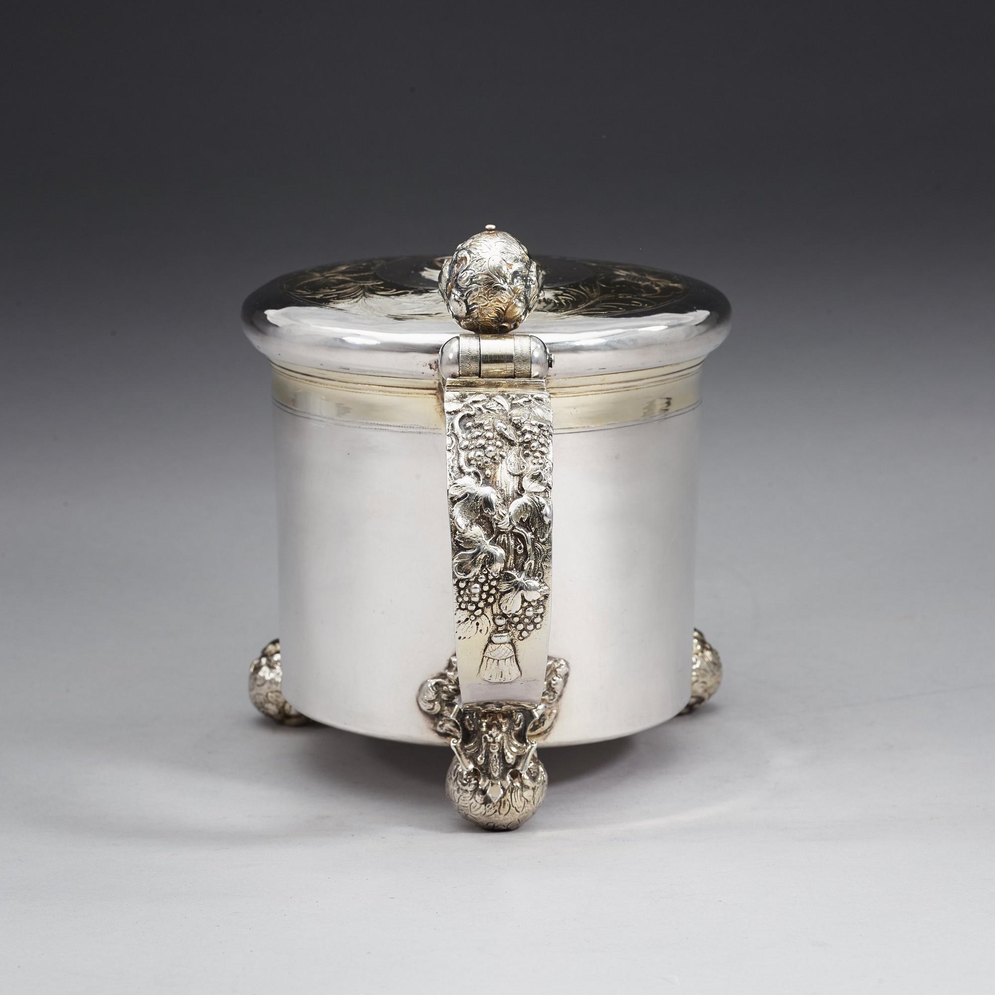 A Swedish late 17th century parcel-gilt tankard, marks of Didrik Hansson Hysing, Stockholm 1699.
