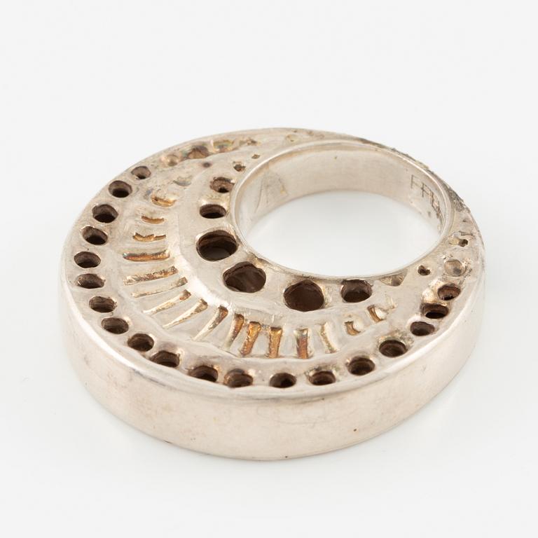Lars Arby, five rings in sterling silver, Gothenburg 1963, 1966, 1967 and 1972.