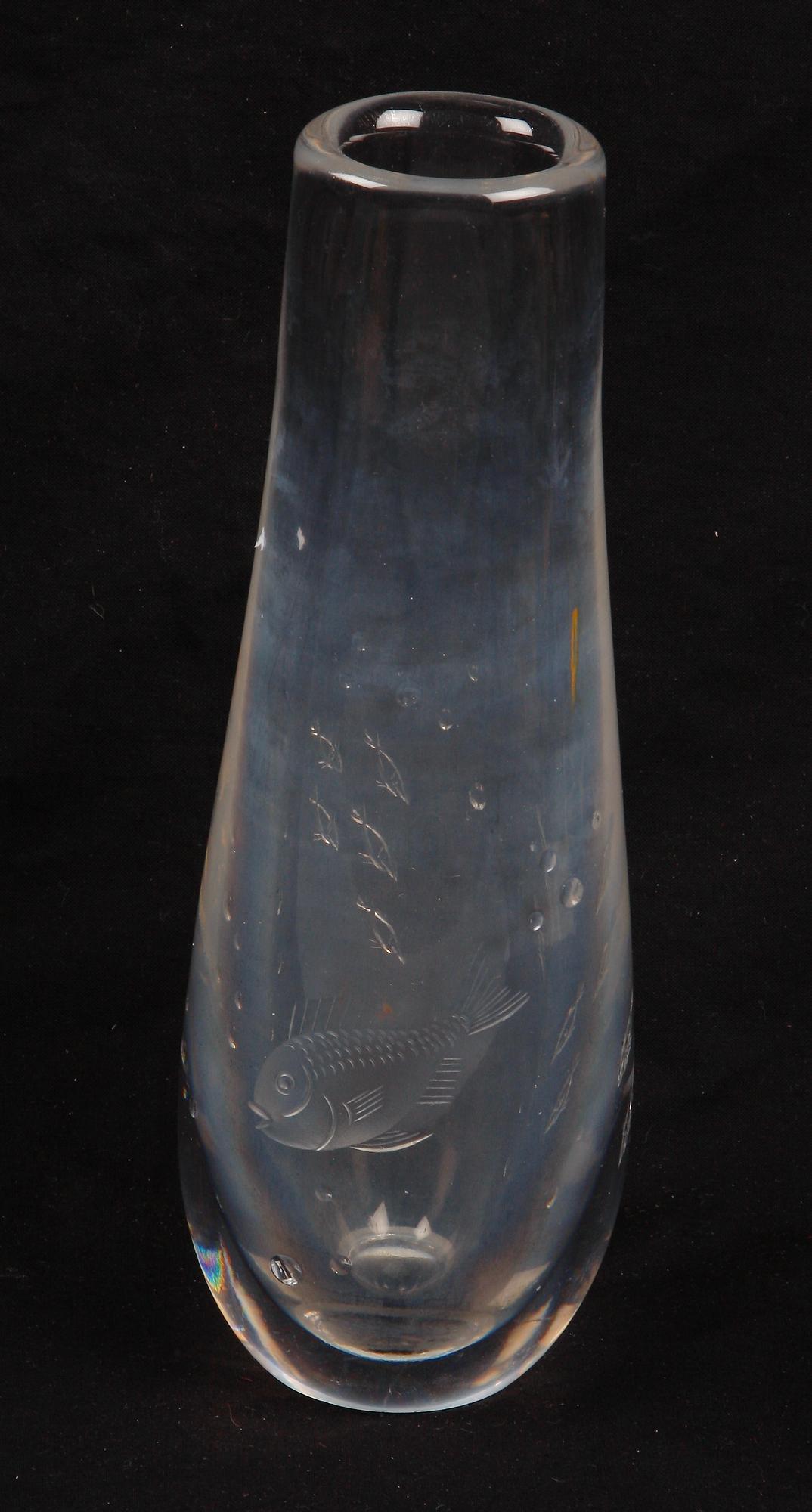 VAS, glas, Vicke Lindstrand, Orrefors, sign.