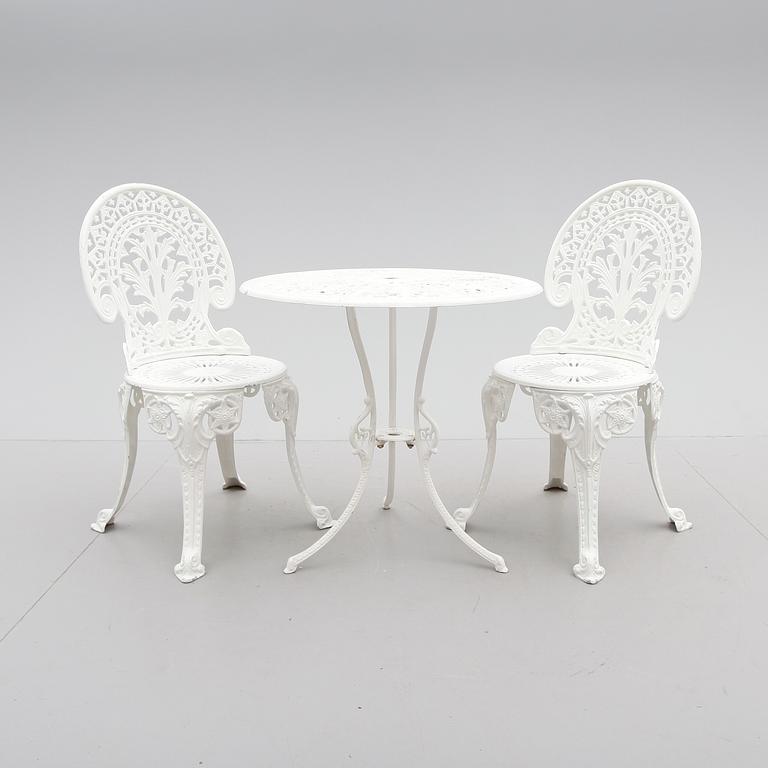 TRÄDGÅRDSMÖBEL, 3 delar, aluminium, 1900-talets andra hälft.