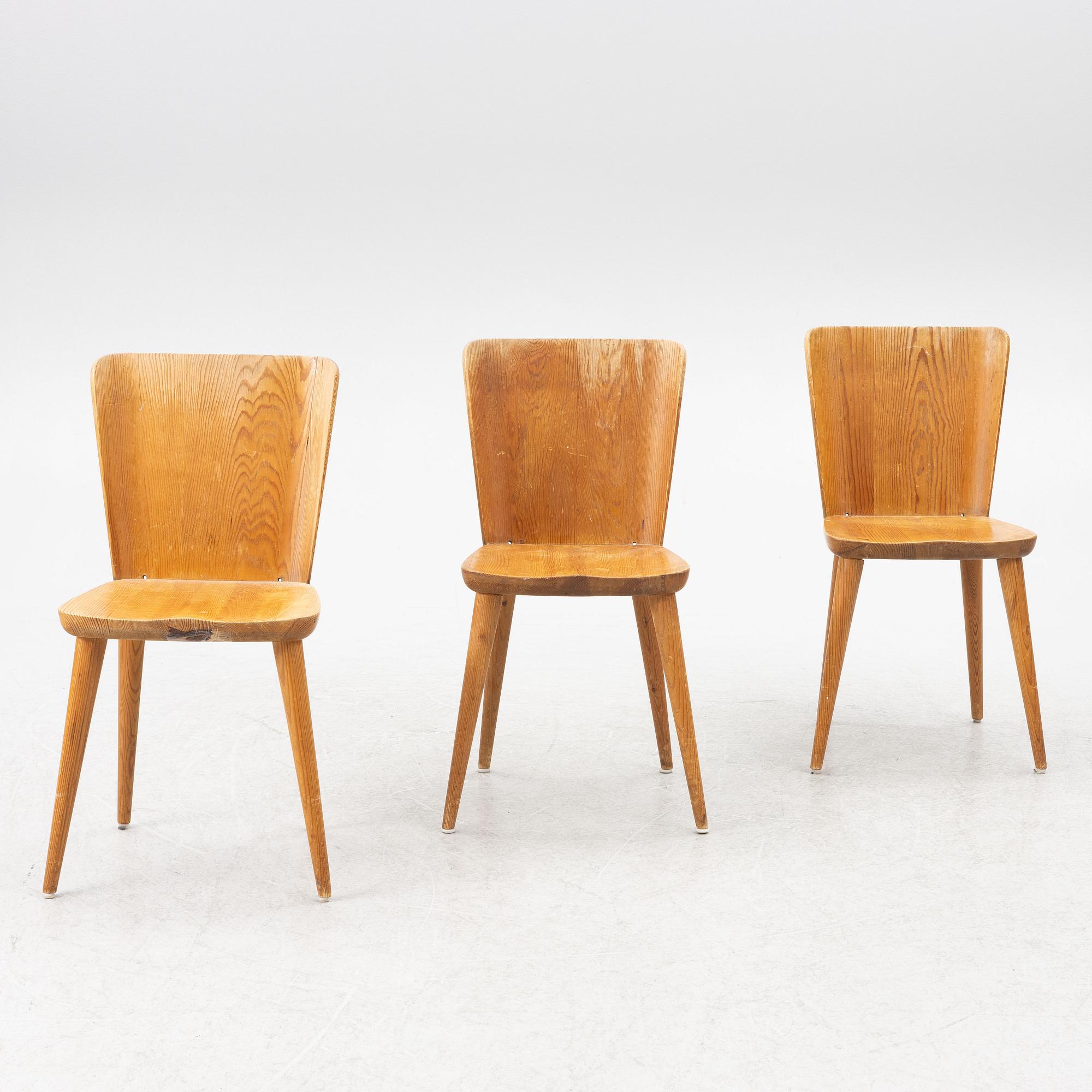 Göran Malmvall, chairs, 3 pcs, Svensk Fur.
