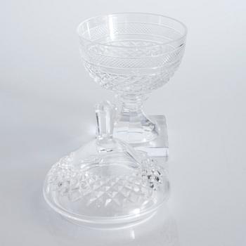 Four glass bowls on foot, "Kent", by Elis Bergh for Kosta, second half of the 20th century.