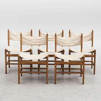 Peter Ole Schiønning, five chairs, Niels Eilersen, Denmark, 1960's.