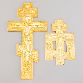 CROSSES/ICONS, gilt bronze, Russia 19th century.