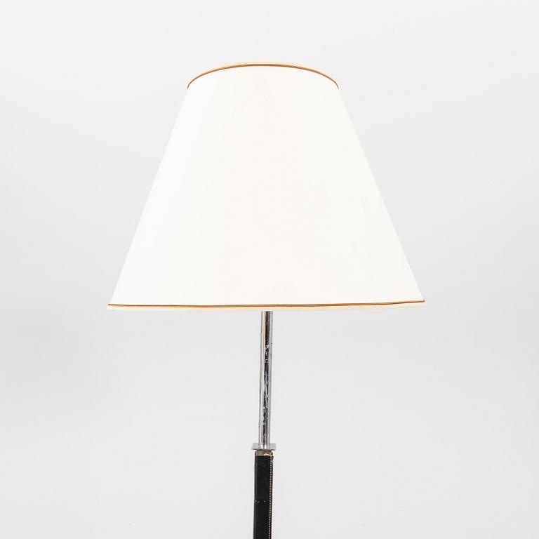A Philips leather and chrome floor lamp model no 590A later part of the 20th century.