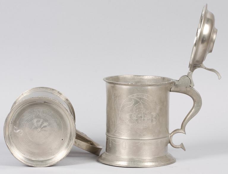 CYLINDERSTOP, 2 st. Tenn. Bl a Anders Näsman, Hudiksvall 1836.