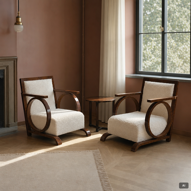 A pair of armchairs, 1930's.
