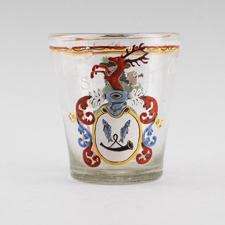 BÄGARE, glas, 1700-tal.