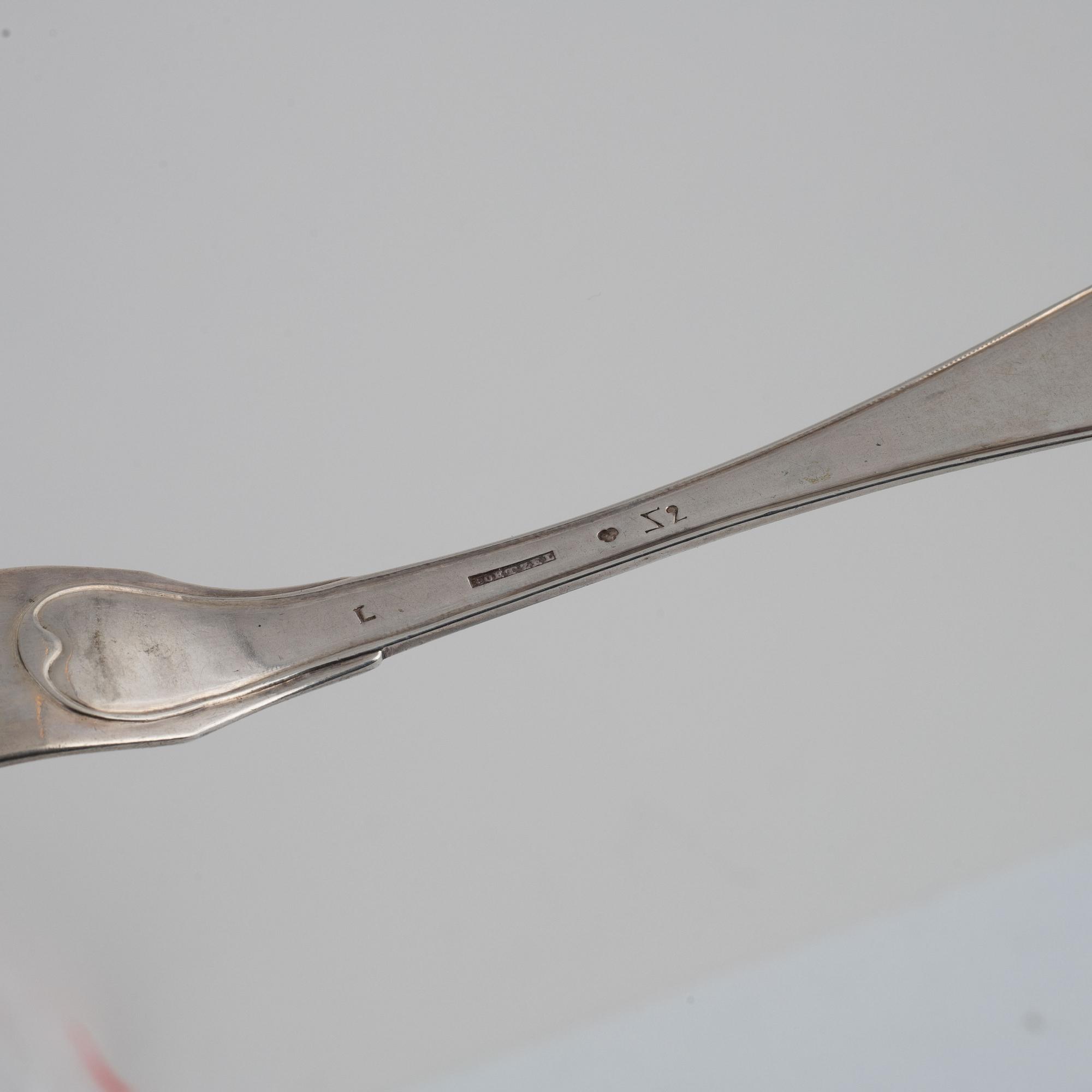 31 pieces of silver cutlery, Sweden, 18th-19th Century.