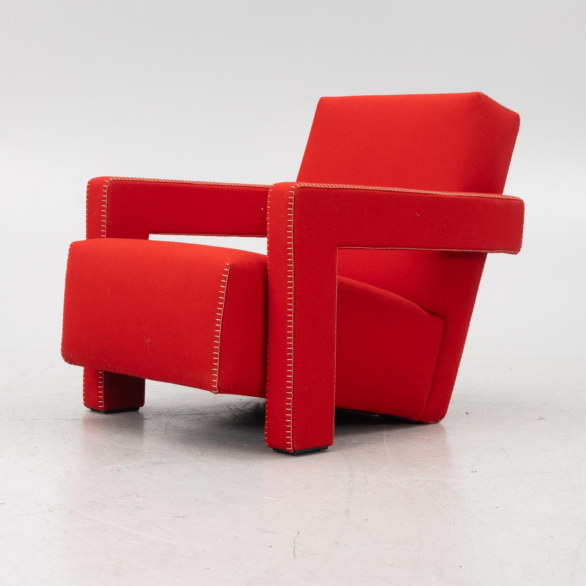 Gerrit Rietveld, fåtölj, "Utrecht", Cassina, 2000-tal.