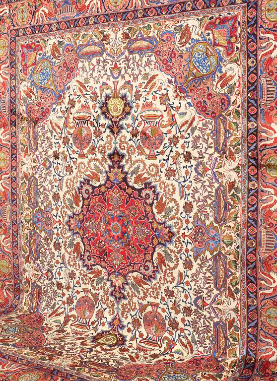 A CARPET Figural Kashmar, around 390 x 295 cm.