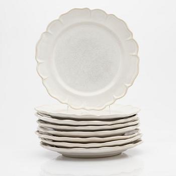 Birgitta Watz, plates, 8 pcs, faience, Rococo style, 1970s.