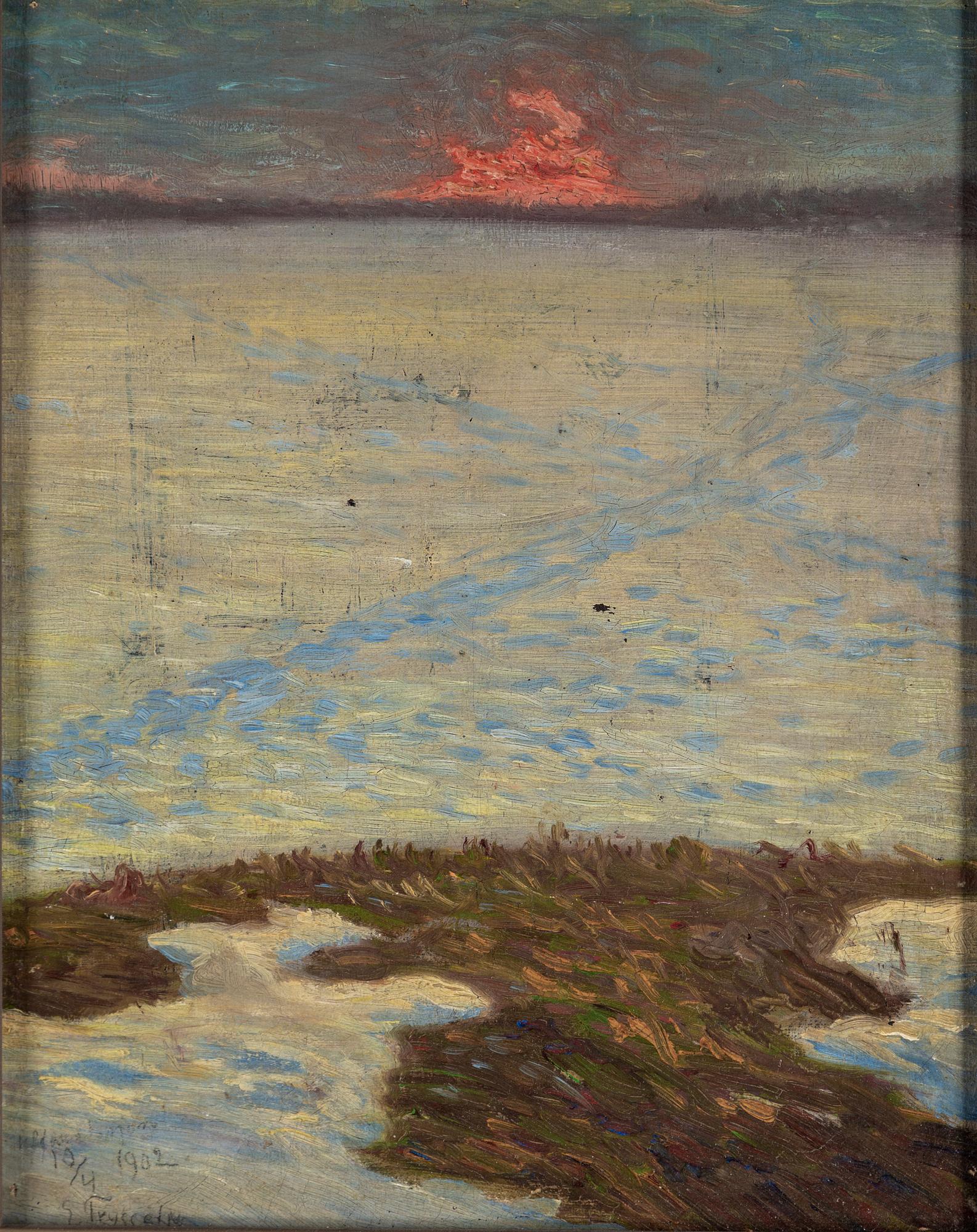 ERIK TRYGGELIN, oil on canvas laid down on masonite, signed E. Tryggelin and dated 10/4 1902.