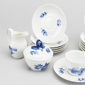 KAFFESERVIS, 14 delar, "Blå blomst", Royal Copenhagen.