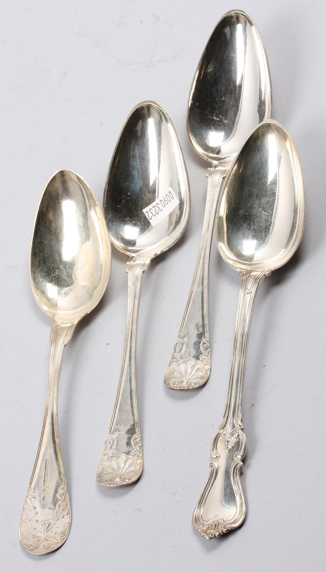 MATSKEDAR, 7 st, silver, bla Stockholm 1864.