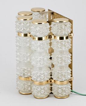 VÄGGLAMPA, glas. 1900-talets andra hälft.