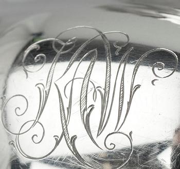 KAFFESERVIS, 4 delar, 813 silver, nyrokoko, Auran Kultaseppä Oy Åbo 1948/49. Vikt 1362 g.