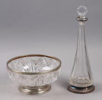 SKÅL samt KARAFF, glas och silver, bla Tysklad 1900-tal.