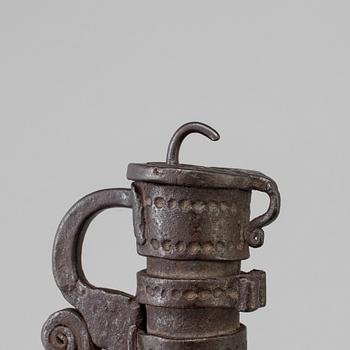 a 1700's-/1800's lock with a key.