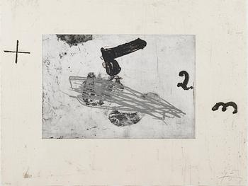 ANTONI TÀPIES, "UN VASE DE TERRE CRUE ET LE DU NOM DE TAPIES" (PL1) 1988.