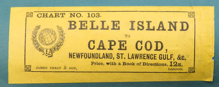 Nautical Chart of the 'Coast of North America between the Strait of Belle Island to Cape Cod', James Imray and Son 1890.
