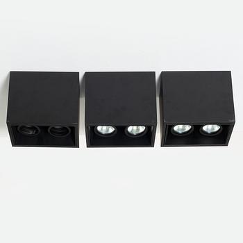 Taklampor, tre st, "Compass Box small 2L", Flos.