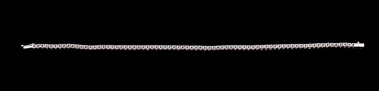 ARMBAND, 14 k vitguld, Rivière, briljantslipade diamanter tot ca 4.72 ct.