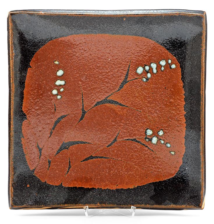 A Japanese stoneware dish, attributed to Kimura, Kyoto, Japan 1960's.