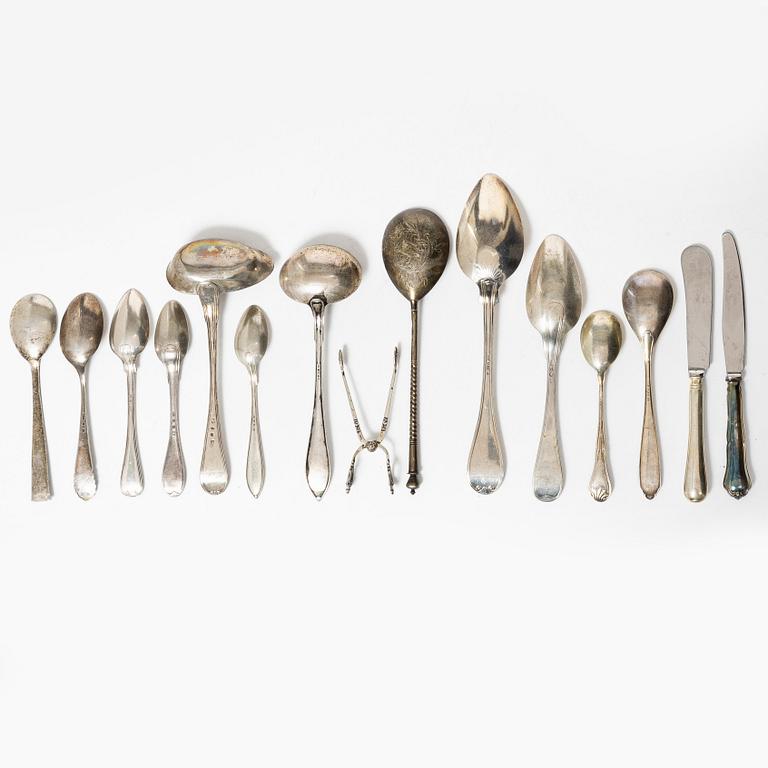 Cutlery, 47 pcs, silver, mostly Sweden.