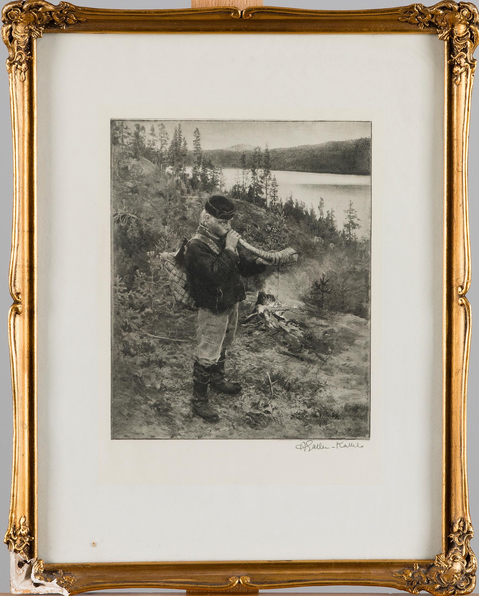 AKSELI GALLEN-KALLELA, heliogravure, signed.