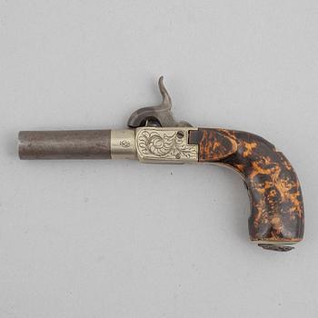 A Belgian, percussion pistol, mid-19th century.