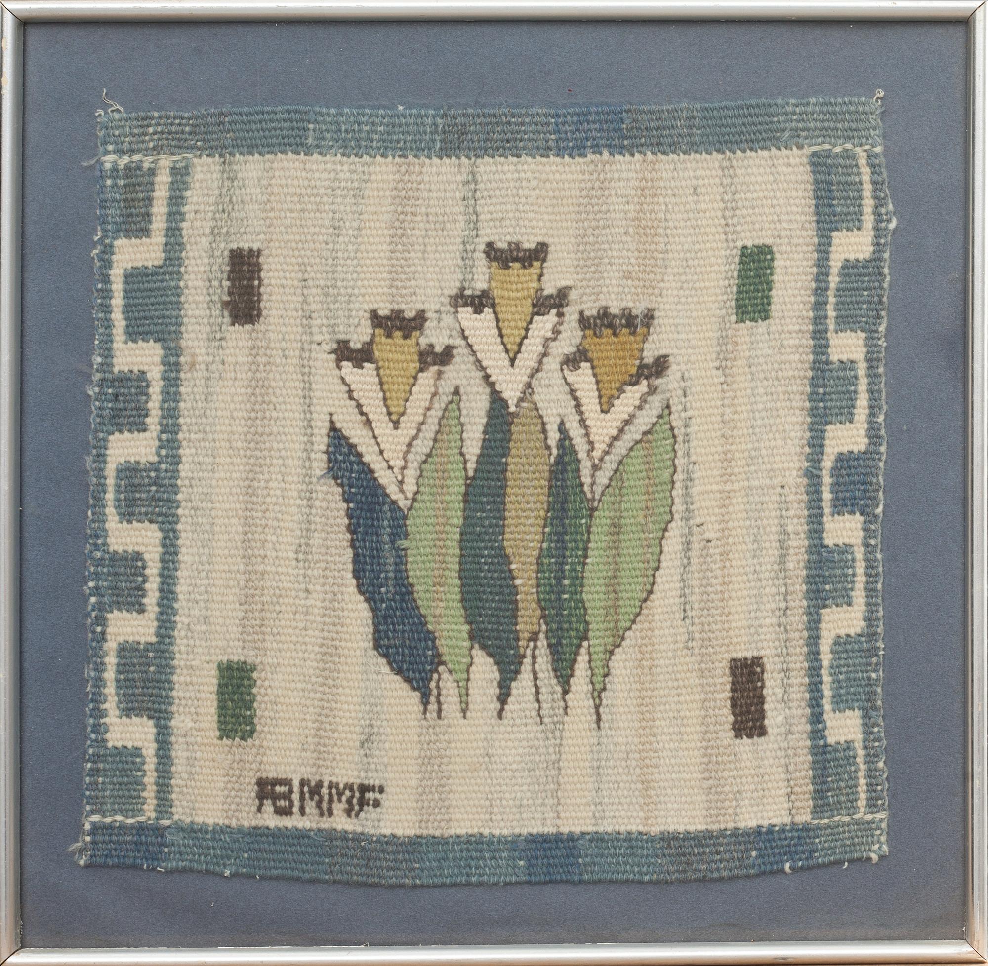 VÄVNAD, röllakansteknik. Blomlapp. Märta Måås Fjetterström AB.