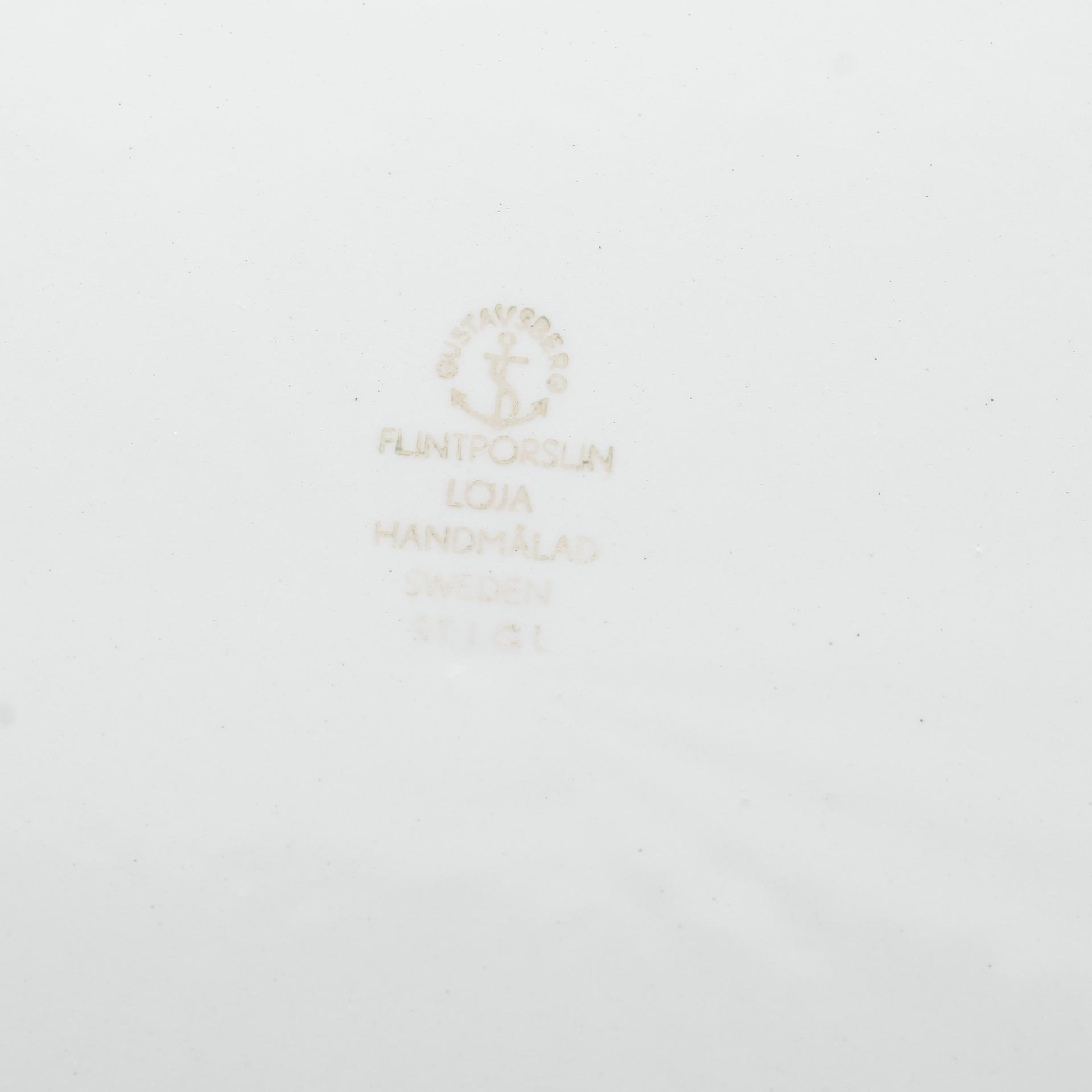 TALLRIKAR, 8 st, flintgods, "Löja", Stig Lindberg, Gustavsberg.