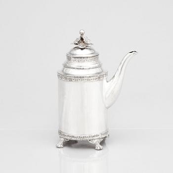 Anders Dunderberg, kaffekanna, silver, Gävle 1792. Gustaviansk.