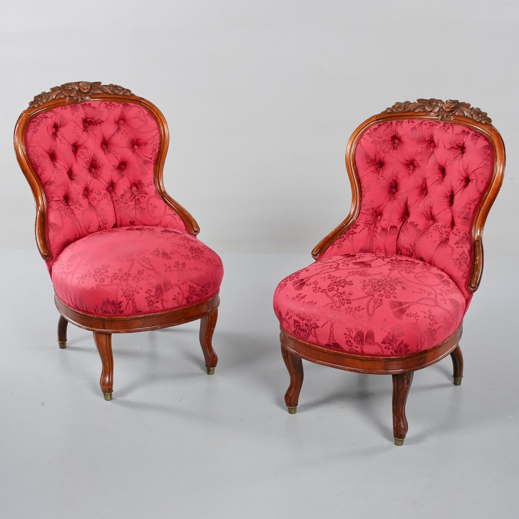 FÅTÖLJER, ett par, 1800-talets slut.