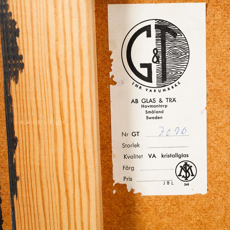 A mirror "GT 7090" and hall dresser "GT 6890", deisgned by Lars Göran Nilsson & Ewa Wrangel, Atelje Glas & Trä, ca 1965.