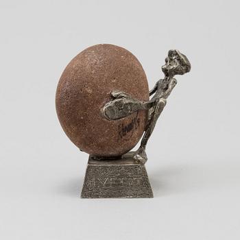 HENRY GUSTAFSSON, a stone and pewter sculpture, signed.