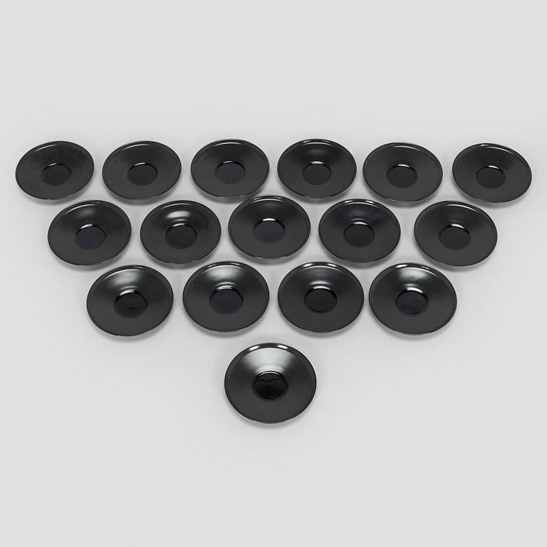 Tapio Wirkkala, tea cups with saucers, 15 pcs, "Variation", Rosenthal Studio-line Germany.