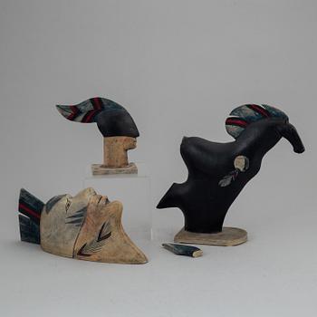 BJÖRN NYBERG, sculptures, 3, signed.