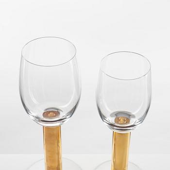 Gunnar Cyrén, a group of nine 'Nobel' wine glasses, Orrefors.