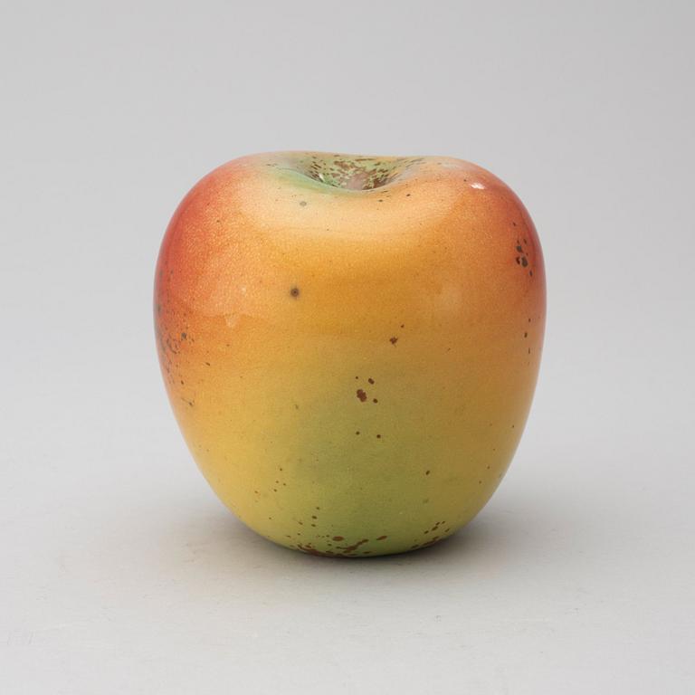 A Hans Hedberg faience apple, Biot, France.