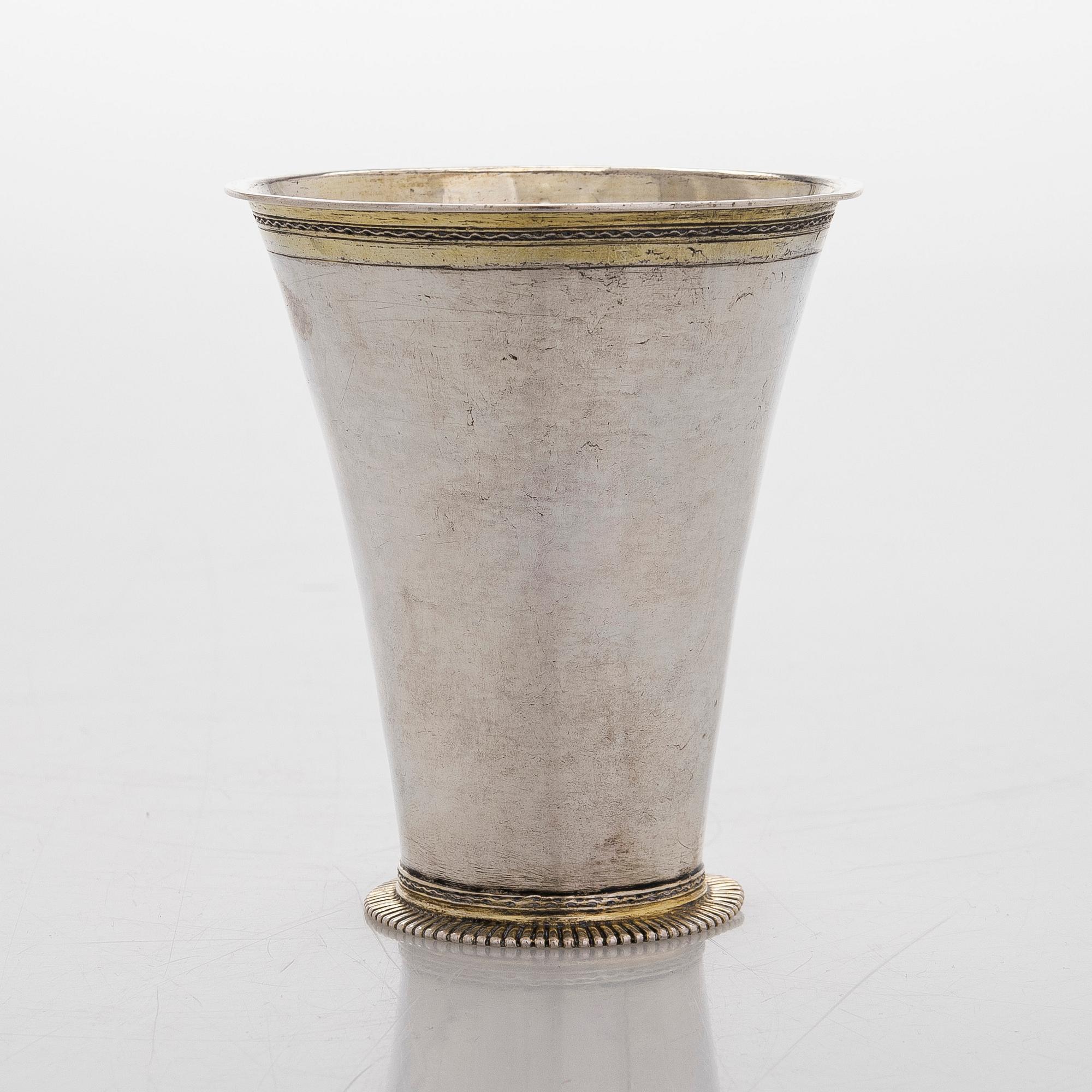 Matthias Graal, a parcel-gilt silver cup, Gothenburg 1747.