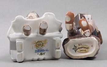 FIGURINER, 2 st, porslin, Royal Copenhagen resp Dahl Jensen.
